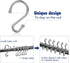 Metal Shower Curtain Hooks?Set of 12 Rings?Rust Resistant S Shaped Hooks Hangers for Shower Curtains, Kitchen Utensils, Clothing, Towels, etc. (Ch...