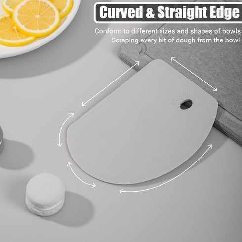 Sapid Flexible Curved Edge Silicone Bowl Scraper(5.98"x4.3"), Food Grade Dough Scraper for Baking Sourdough Bread, Cake, Multipurpose Kitchen Dish...