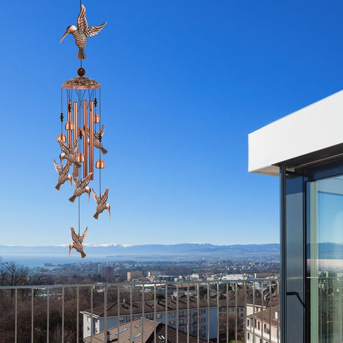 Outdoor Hummingbird Wind Chimes Decor, Hummingbird Wind Catcher, Mobile Metal Hummingbird Wind Bells for Home, Room, Yard, Patio, Festival, Garden...