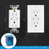 GFC2301 Duplex Self-Test Tamper and Weather Resistant GFCI Outlets with Wall Plate, TR/WR GFCI Outlets, 15 Amp 120V AC, White, UL Listed, 1 Pack...