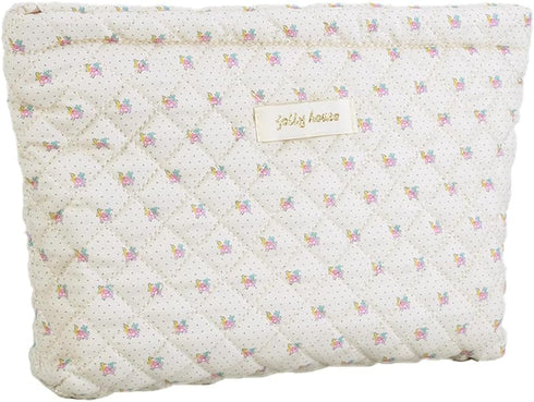 3PC Cotton Makeup Bag Floral Makeup Bag Aesthetic Makeup Bag Cosmetic Bags for Women Makeup Organizer Bag Storage Bag Set...