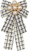 Pearl Bowknot Pre-Tied Brooch Elegant Ribbon Neck Tie Pin for Women Ladies Girls Student Brooches Suit Shirt Pins Fashion Collar Clothing Accessor...