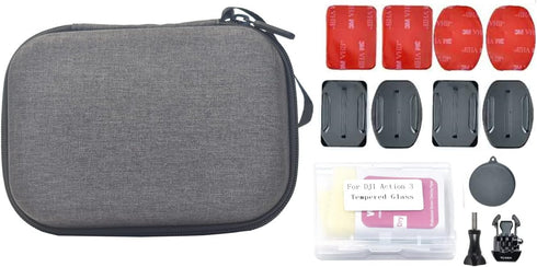 Hard Shell bag for DJI Osmo Action 4 includes Screen Protectors Helmet Adhesive Mount...