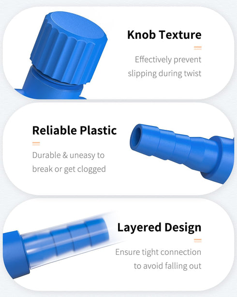 Pawfly Aquarium Air Control Valves for 3/16" ID Airline Tubing Single Way Plastic Air Flow Controllers Regulators Adjustable Blue Hose Connectors ...