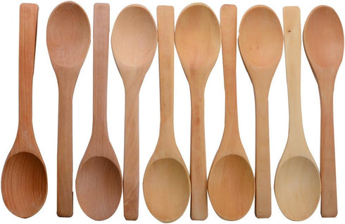 10 Pcs 7 inch Ecofriendly Handle Long Wooden Spoons Coffee Honey Tea Stirrer Tableware...
