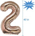 Tellpet Rose Gold Number 2 Balloon, 40 Inch...