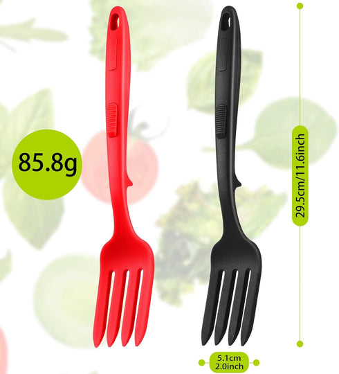 2 Pcs Silicone Flexible Fork 11.6 Inch Silicone Fork Heat Resistant Cooking Fork Large Fork Kitchen Non Stick Fork Ultimate Fork for Mix Ingredien...