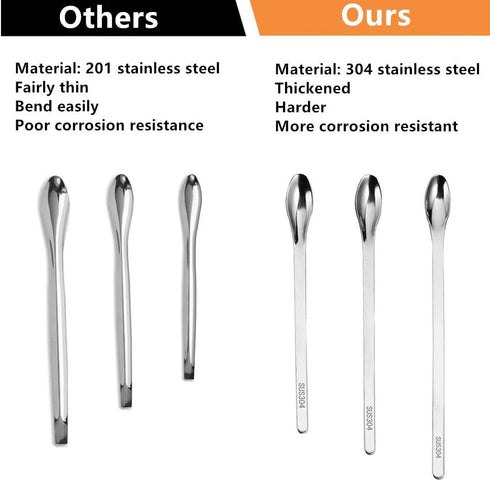 17 Pack Lab Spatula - Micro Lab Spoon/Scoop with Nickel Stainless Steel- Laboratory Mixing Spatula Sampling Spoon for Powders Gel Cap Filler, Caps...