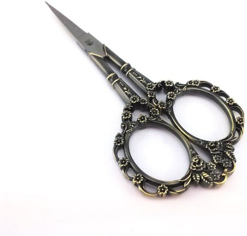 Yueton Vintage Europea Style Plum Blossom Needlework Embroidery Scissors (Bronze)...