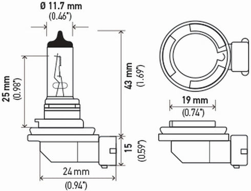 HELLA H8TB Standard Halogen Bulbs, 12 V, 35W...