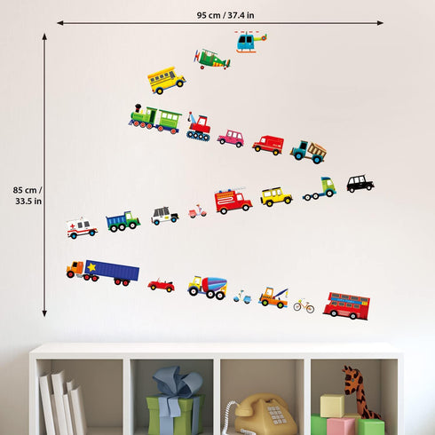 DECOWALL DS4-8004 Transports Kids Wall Stickers Wall Decals Peel and Stick Removable for Kids Nursery Bedroom Living Room (Small) décor...