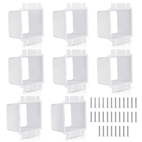 8pcs BE2-8 (2 Gang) Electrical Outlet Box Extender, Double Gang Box Extender with 32pcs Screws Power Switch Heavy Duty Plastic Unit Receptacle Ext...