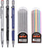 5pcs 2.0 mm Mechanical Pencil Lead Holder Set, 3pcs Automatic Pencils and 2 Cases Lead Refills (Color & Black) for Draft Drawing Writing Crafting ...