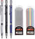 5pcs 2.0 mm Mechanical Pencil Lead Holder Set, 3pcs Automatic Pencils and 2 Cases Lead Refills (Color & Black) for Draft Drawing Writing Crafting ...
