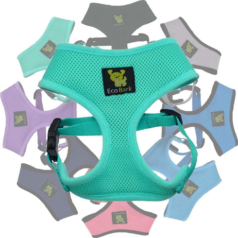 EcoBark Dog Harness - Eco-Friendly Max Comfort Harnesses - Luxurious Soft Mesh Halter - Over The Head Harness Vest- No Pull and No Choke for Puppy...