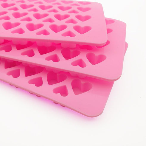 3 Pcs Candy Ice Mold, CNYMANY Valentine's Day Silicone Mini Heart Shaped Ice Cube Trays Gumdrop Jelly Chocolate Mold - Pink...