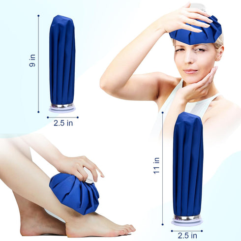 2 PCS Upgrade Ice Pack Injuries Reusable,11in & 9in Ice Bags Hot Water for Injuries, Soothe Pain and Stay Cool, Old school Style and Traditional I...