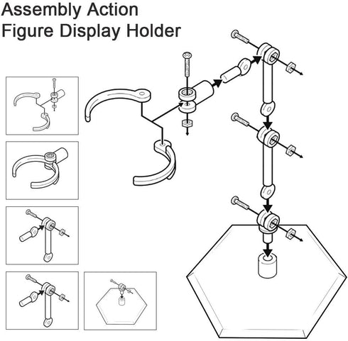 Action Figure Stand Clear, 6 Pcs Adjustable Action Figure Display Stands with Screwdriver...