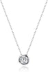EVER FAITH Women's Sterling Silver Clear Cubic Zirconia Bezel Setting Daily Pendant Choker Necklace...