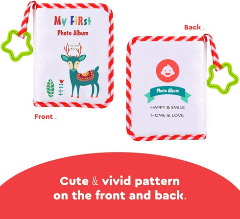 Baby Photo Album Soft Cloth Photo Book First Year Memory Album Shower Gift for Babies Newborns Toddlers & Kids,Holds 4x6 Inch Photos. (Red)...