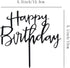 Happy Birthday Cake Topper. Cake Party Decorations, Acrylic Black Birthday cake Topper...