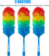 3 Pack Upgrade 19” Rainbow Static Feather Duster with Beandable and Washable Head - More Fibers Bigger Head Less Loss of Fiber...