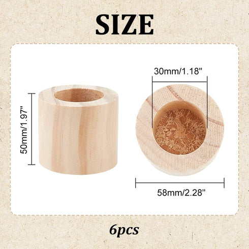 AHANDMAKER 6 Pcs Air Plants Holders, Wood Airplant Holder, Rustic Style Air Plant Container Tillandsia Holder, Air Plant Pots for Displaying Small...