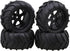 Lovermusic 4PCS 1/16 RC Crawler Truck Off Roader Rubber Tires and Rims, 3.35x1.65inch Rock Climbing Tires...