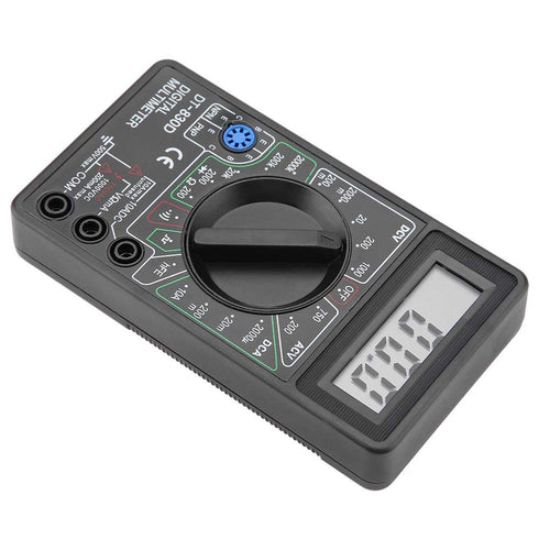 Black DT830D Auto Ranging Digital Multimeter, Continuity Ohm Digital Multimeter, for Transistor Testing Diode Testing Continuity Measurement Buzze...