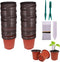 100 Pcs 4" Plastic Seedlings Plants Nursery Pots with 100 Pcs Waterproof Plastic Plant Tags and 2Pcs/Set Transplanting Digging Mini Tools...
