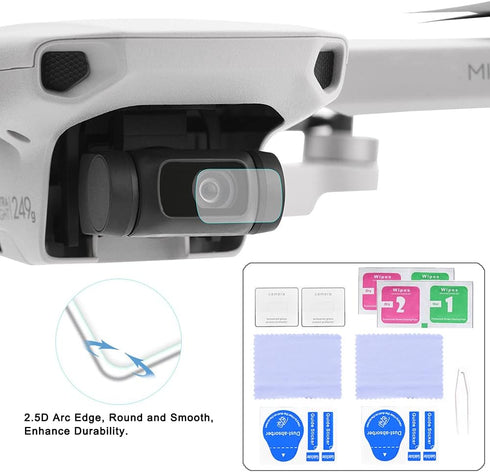 Mini Gimbal Camera Lens Protector Tempered Glass Films (2 Sets) + Gimbal Lens Guard Protector Cover + Lens Hood Sunshade Protective Cap Accessorie...