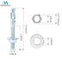 1/4"x2-1/4" Wedge Anchor by Zinced of Heavy-Duty Fastener for Cement and Concrete (20pcs Pack)...