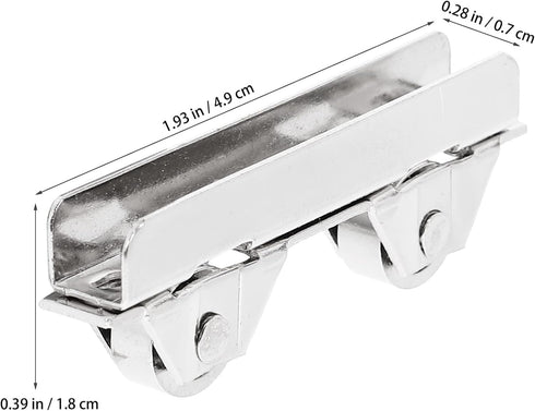 Angoily 10PCS Showcase Window Roller, Mini Sliding Door Rollers Replacement Sliding Door Wheels, 7.0mm Stainless Steel Sliding Cabinet Door Hardwa...
