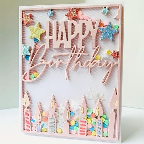 Happy Birthday Metal Cutting Die for Scrapbooking - Durable, Cut Stencils for DIY Scrapbook Photo Album Decorative Paper Card, Card Making Supplie...