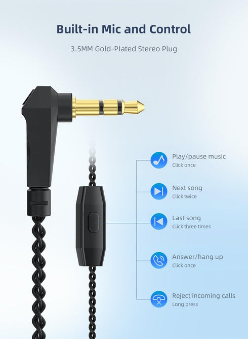 In Ear Monitor Wired Headphone, CCZ BC02 Dynamic Driver Bass Wired Headphone, Professional Hifi Earphone,Stereo Sound IEM Earbuds Earphone,CCZ In ...