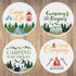 12pcs Camping Welcome Stencils for Painting On Wood 12" Half Round Stencils Forest Mountain Nature Stencil with Paint Brush Camp Life Go Fishing T...