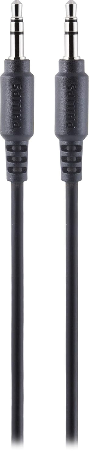 PHILIPS 6ft (1.8m) 3.5mm Audio Cable, Flexible, Long Aux Cable for Car Stereo, Cell Phones, Tablets, Headphones, & Portable Speakers, Male-to-Male...