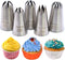 5 Pack Extra Large Piping Nozzles, 1B 1C 1E 1M 2D# Seamless Stainless Steel Piping Icing Tips for Cupcakes...