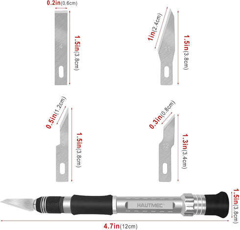 HAUTMEC 14 in 1 Hobby Knife Craft Knife Set SK5 for DIY Art Work Cutting - 1 Handles and 13 Spare Blades with Storage Case for Craft, Hobby, Carvi...