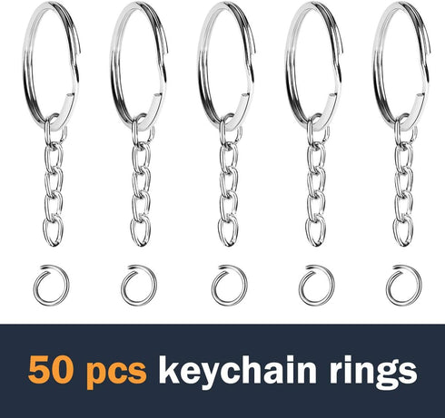 100 Pcs Swivel Snap Hook and Key Rings with Chain and Jump Rings for Keychain Lanyard DIY Jewelry Crafts Accessories(50 Pcs Lanyard Snap Hooks+50 ...