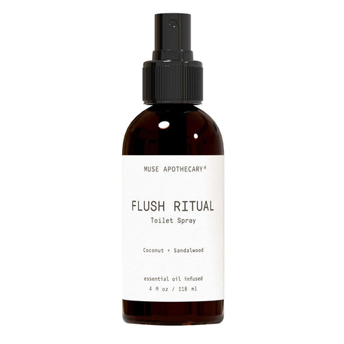 Muse Apothecary Flush Ritual - Aromatic & Refreshing Toilet Spray, Use Before You Go, 4 oz, Infused with Natural Essential Oils - Coconut + Sandal...