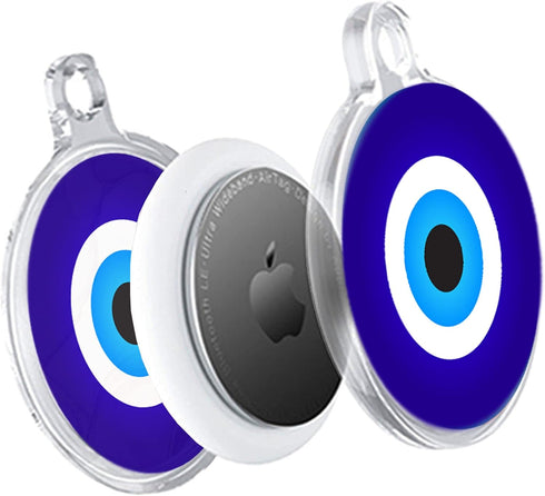 Impressed Protective Full Cover AirTag Case for Women - Lightweight Evil Eye Design - Anti Scratch Silicon Skin Accessories with Keychain - Compat...