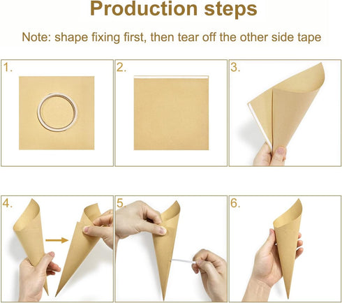 30 Pcs Kraft Paper Confetti Cones, 17x17cm(6.69x6.69inch) Wedding Confetti Cones...