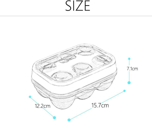 JAMOR 6 Grid Egg Storage Box Refrigerator Crisper Egg Protection Box Portable Egg Carriage Container For Camping Picnic Essential (Blue)...