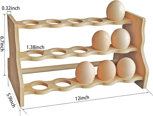 Wooden Egg Holder Countertop Egg Holder For Fresh Eggs,Bamboo Egg Tray For Fresh Eggs, Easter Egg Decoration And Rustic Kitchen Organizer, Set Of ...