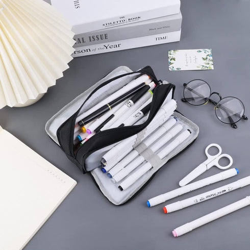 iSuperb Large Pencil Case 3 Compartments Pencil Pouch Big Capacity Pencil Bag for Kids Teen Girls Boys Student School Supplies Oxford Organizer Pe...