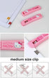 Clamp Clip Dispenser Stapler Cute Animal Faced Reusable Clip Dispenser/Portable Handheld Paper 3 Metal Refill Clips Pink Cat...