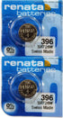 Renata 396 SR726W Batteries - 1.55V Silver Oxide 396 Watch Battery (2 Count)...