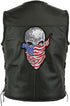 Ruthless Halfskull Patch 11.5" | Skeleton Embroidered American Flag Bandana Skull Patriotic Biker Emblem | Large Iron On - by Nixon Thread Co....