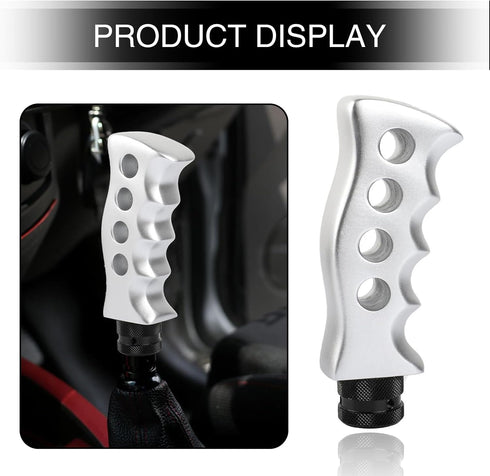 1 PC Car Shift Knob Protective Cover with Adapters, Anti-Slip Waterproof Metal Vehicle Gear Lever Decoration, Universal Manual Automotive Shift Kn...